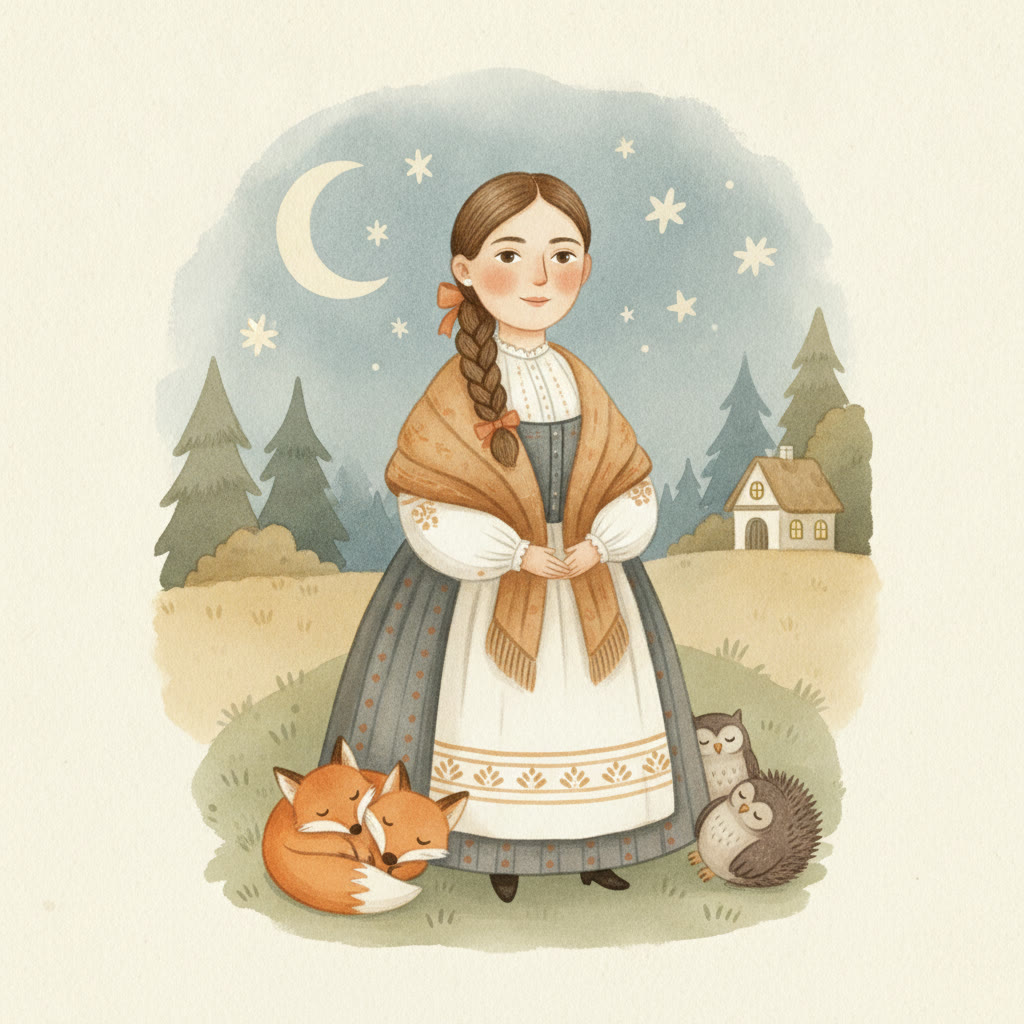 Ilustrace k příběhu o spisovatelce Boženě Němcové