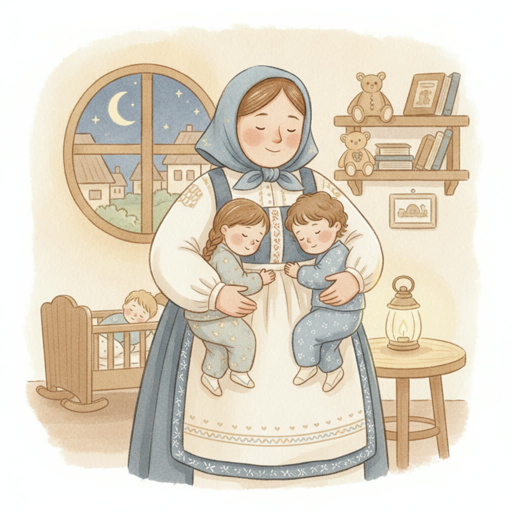 Ilustrace k příběhu o Marii Steyskalové, která se starala o osiřelé děti v Brně